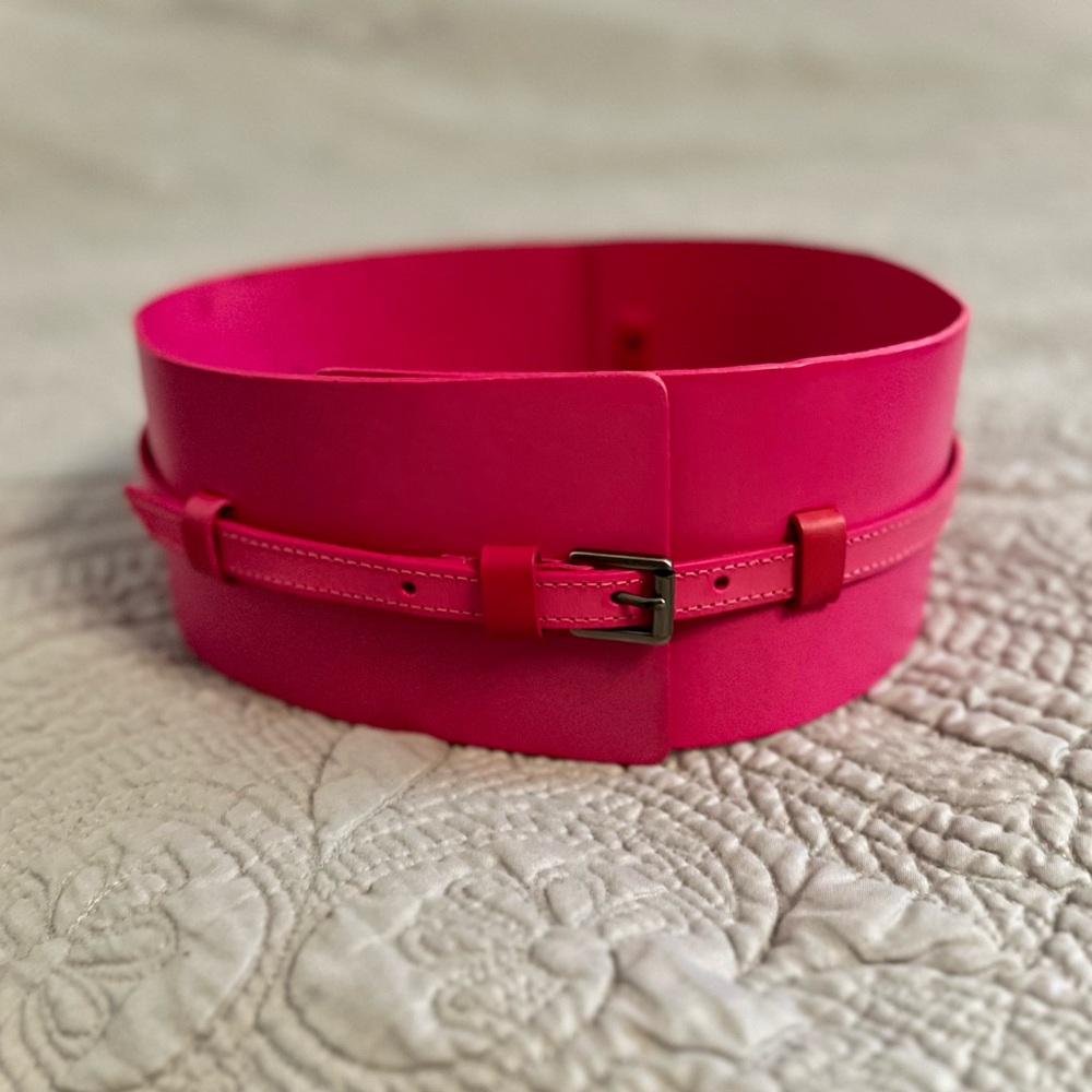 Hot Pink Double-Wrap Waist-Cinching Belt